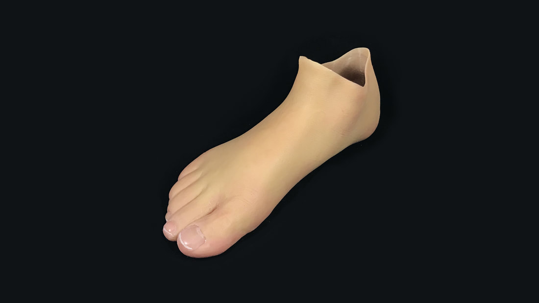 Basic Realism Custom Silicone Partial Foot Prosthesis Functional Restorations Durham North Carolina
